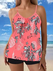 damen-badeanzug-zweiteilig-shorts-bademo-rote-9