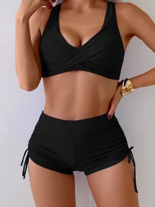 damen-badeanzug-zweiteilig-shorts-bademo-schwarz-1