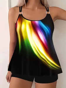 damen-badeanzug-zweiteilig-shorts-bademo-schwarz-3