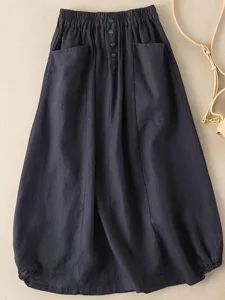 damen-basic-lassig-midi-hohe-taille-rock-default-14