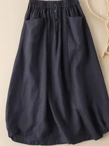 damen-basic-lassig-midi-hohe-taille-rock-default-6