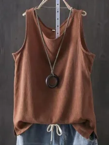 damen-baumwoll-leinen-hemd-einfach-mode-braun-8