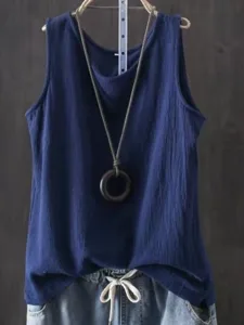 damen-baumwoll-leinen-hemd-einfach-mode-marineblau-10