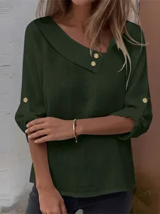 damen-baumwoll-leinen-hemden-bluse-patch-armeegrun-9