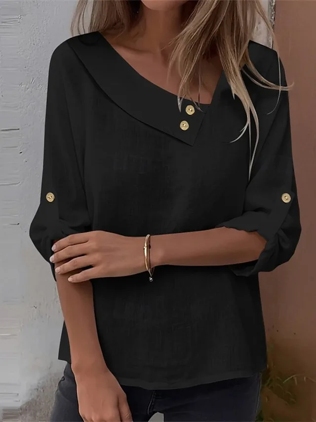 damen-baumwoll-leinen-hemden-bluse-patch-schwarz-10