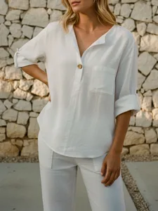 damen-baumwoll-leinen-hemden-bluse-tasch-wei-1
