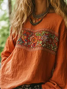 damen-baumwoll-leinen-hemden-boho-hemd-k-orange-1