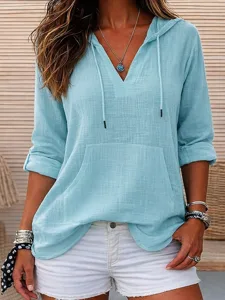 damen-baumwoll-leinen-hemden-einfarbig-t-blau-1