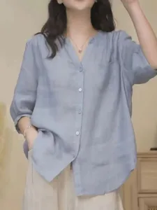 damen-baumwoll-leinen-hemden-tasche-einf-blau-5