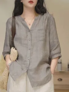 damen-baumwoll-leinen-hemden-tasche-einf-grau-1