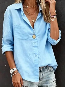 damen-baumwoll-leinen-hemden-tasche-knop-himmelblau-3
