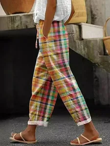 damen-baumwoll-leinen-hosen-baggy-hosen-orange-1