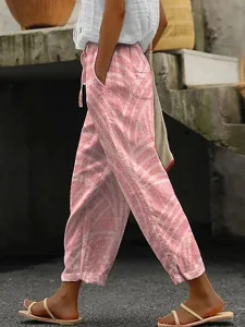 damen-baumwoll-leinen-hosen-baggy-hosen-rosa-4