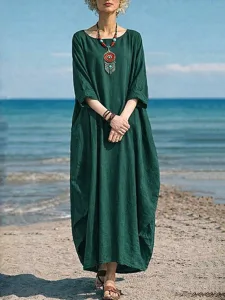 damen-baumwoll-leinen-maxi-kleid-shift-k-dunkelgrun-8