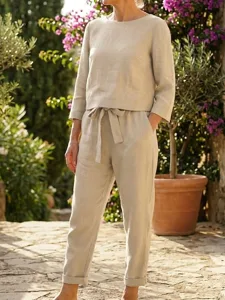 damen-baumwoll-leinen-sets-hosen-sets-bo-beige-4