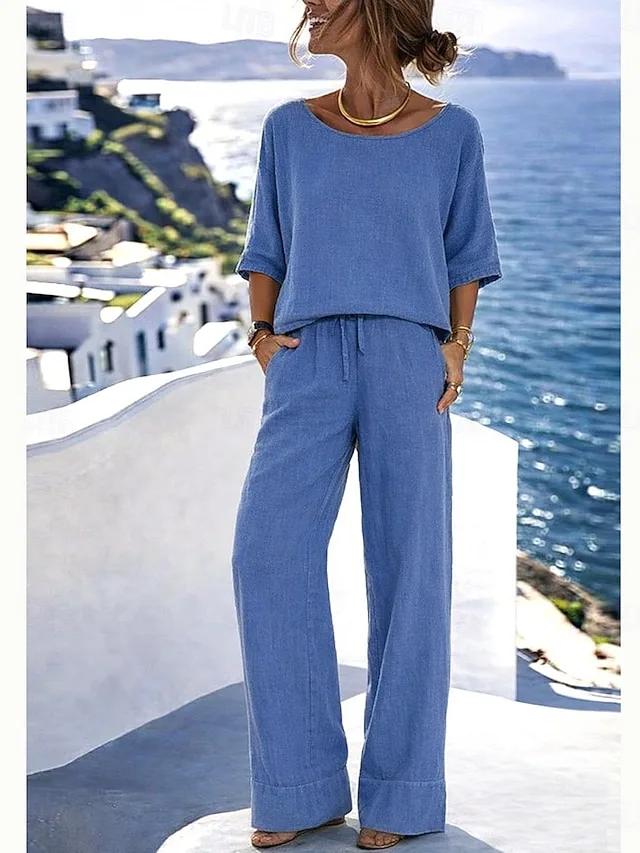 damen-baumwoll-leinen-sets-hosen-sets-bo-blau-10