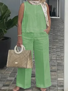 damen-baumwoll-leinen-sets-hosen-sets-bo-grun-6