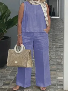 damen-baumwoll-leinen-sets-hosen-sets-bo-purpur-7