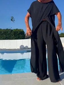 damen-baumwoll-leinen-sets-hosen-sets-bo-schwarz-5