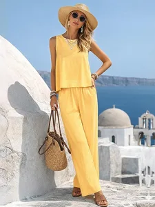 damen-baumwoll-leinen-sets-weste-aus-bau-gelb-5