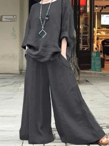 damen-baumwoll-leinen-sets-zweiteilige-s-grau-3