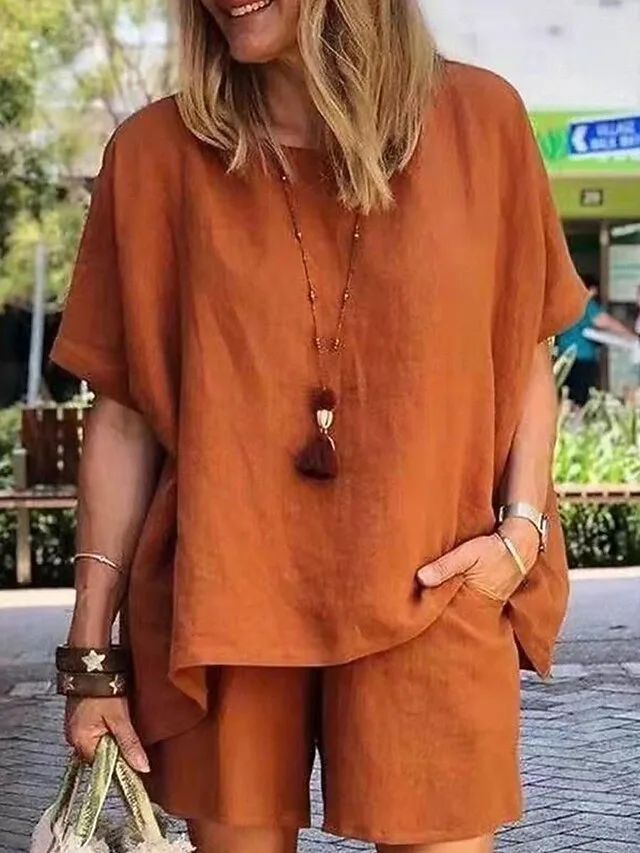 damen-baumwoll-leinen-sets-zweiteilige-s-orange-3