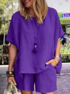 damen-baumwoll-leinen-sets-zweiteilige-s-purpur-7