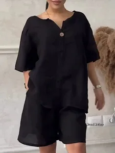 damen-baumwoll-leinen-sets-zweiteilige-s-schwarz-5