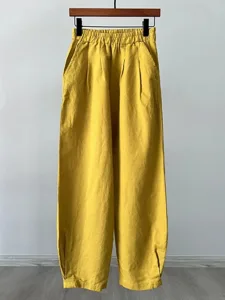 damen-baumwoll-mischung-hose-aus-baumwol-gelb-6