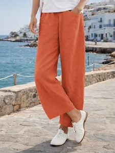 damen-baumwoll-mischung-hose-freizeithos-orange-4