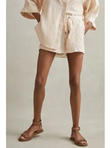 damen-baumwoll-mischung-shorts-stoffhose-aprikose-11