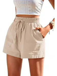 damen-baumwoll-mischung-shorts-stoffhose-khaki-3