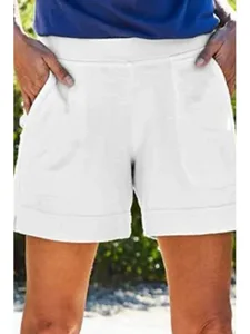 damen-baumwoll-mischung-shorts-stoffhose-wei-1