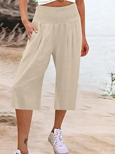 damen-baumwoll-mischung-weite-hosenbeine-khaki-7