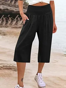 damen-baumwoll-mischung-weite-hosenbeine-schwarz-5