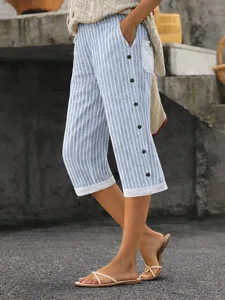 damen-baumwolle-baumwoll-mischung-shorts-blau-1