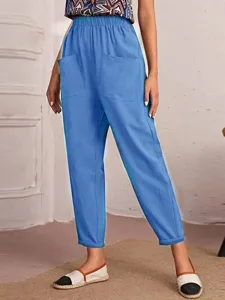 damen-baumwolle-hose-freizeithose-gerade-blau-6