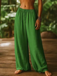 damen-baumwolle-hose-freizeithose-gerade-grun-7