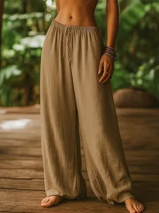 damen-baumwolle-hose-freizeithose-gerade-khaki-4