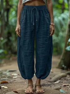 damen-baumwolle-leinen-hosen-baggy-hosen-blau-7