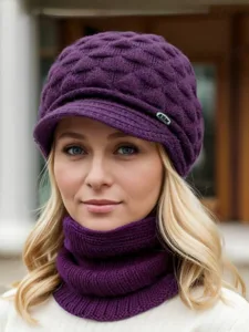 damen-beanie-mutze-barett-taglich-ferien-dunkelviolett-7