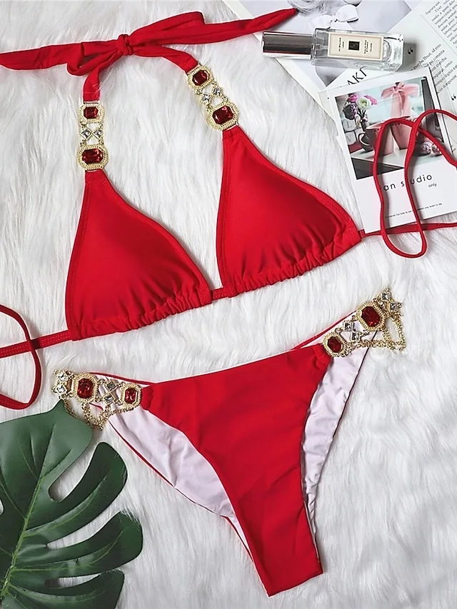 damen-bikini-2-teiliges-badeanzug-string-rote-7
