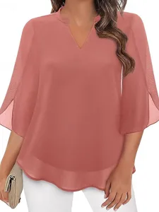 damen-bluse-chiffon-tops-patchwork-einfa-rosa-6