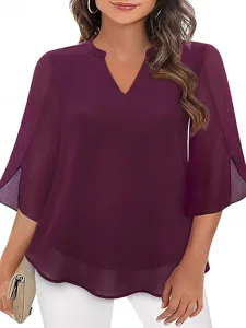 damen-bluse-chiffon-tops-patchwork-einfa-wein-4