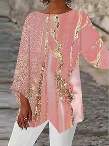 damen-bluse-druck-asymmetrischer-saum-dr-rosa-1