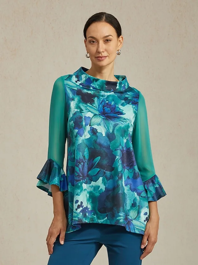 damen-bluse-grun-batik-blumenmuster-stre-pfau-grun-1