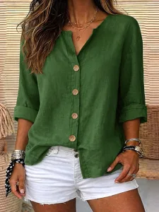 damen-bluse-hemd-aus-leinenimitat-knopfe-grun-7