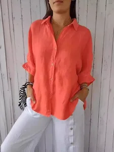 damen-bluse-kunstbaumwollleinen-knopfe-e-orange-1