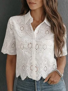 damen-bluse-lochmuster-einfarbig-stilvol-default-3