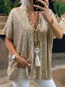 damen-bluse-pailletten-einfarbig-tropisc-aprikose-3